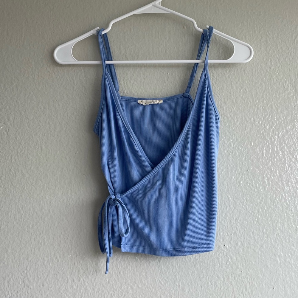 L.A. Hearts | Blue Wrap Crop Top | Size Small